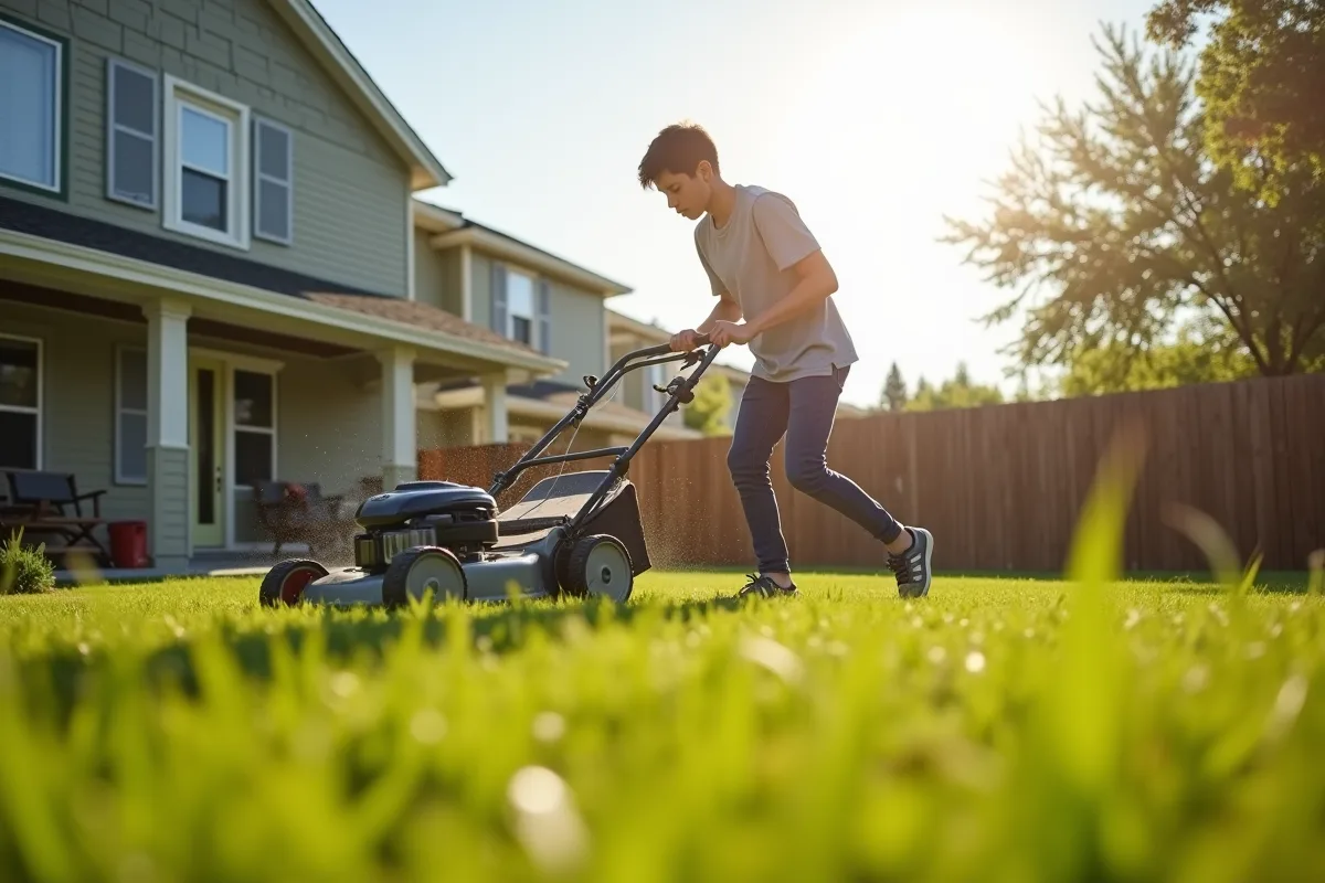 Jeunes de 14 ans travaillant dans un jardin pendant l'été