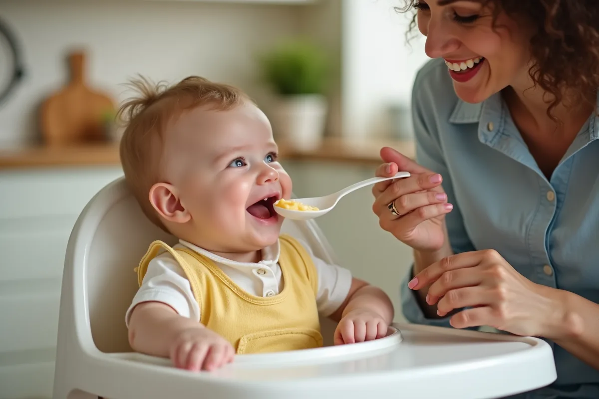 Bébé goûtant un morceau de Kiri pour la première fois