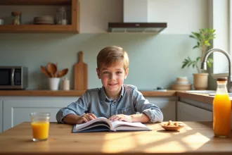 Enfant réfléchissant à rester seul à la maison