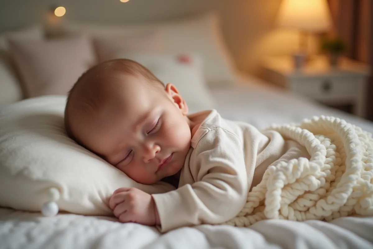 Bébé dormant paisiblement dans son lit sans ses parents à proximité