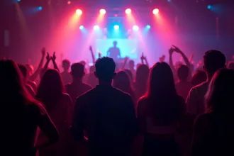 Gens dansant joyeusement lors d'une soirée festive